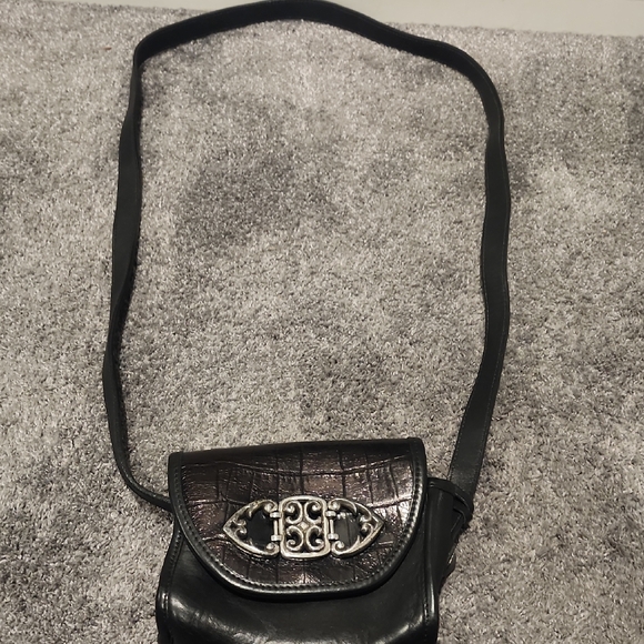 Brighton Handbags - Brighton Black Crossbody Bag with Silver Decorative Accent